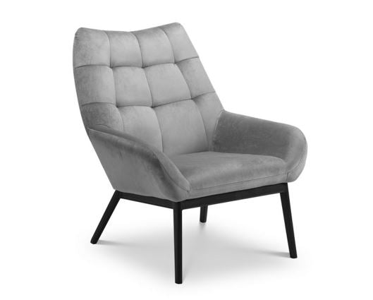 LUCERNE VELVET CHAIR - GREY