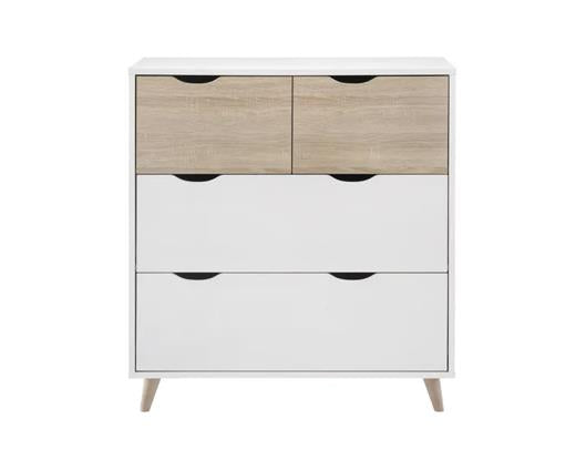 Stockholm 4 Drawer Chest White-Oak