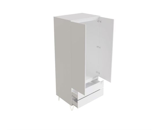 Monaco 2 Door 2 Drawer Wardrobe in White