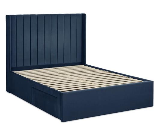 Leila Dual Storage Door Bed Royal Blue - King