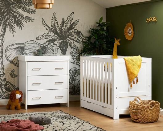 Nika Mini 2 Piece Room Set & Underdrawer - White Wash