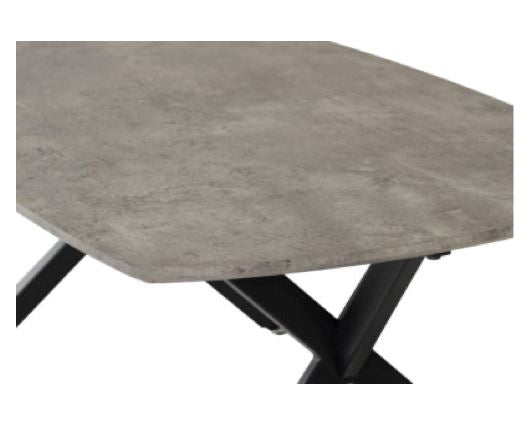 Athens Oval Coffee Table - Concrete Effect/Black