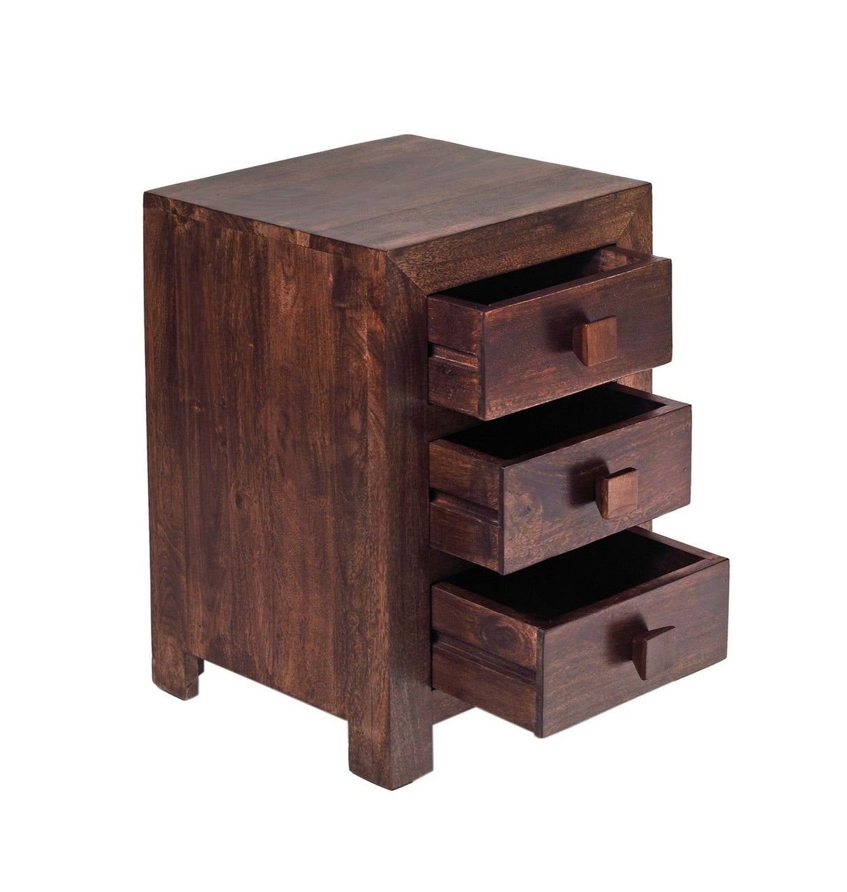 TOKO DARK MANGO 3 DRAWER BEDSIDE