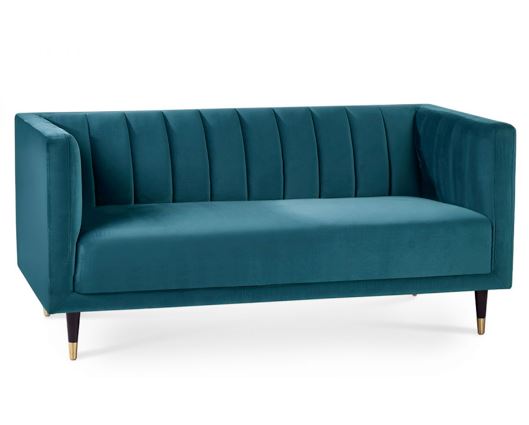 SALMA SCALLOPED BACK 2 SEATER - TEAL