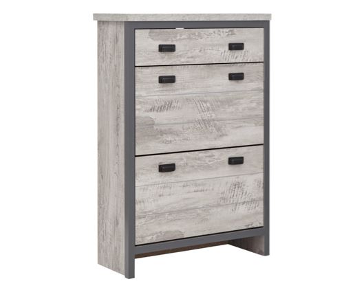 Boston 2 tier 1 drawer shoe cabinet grey