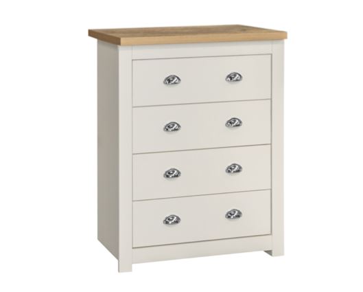 Highgate 4 Drawer Chest-Cream