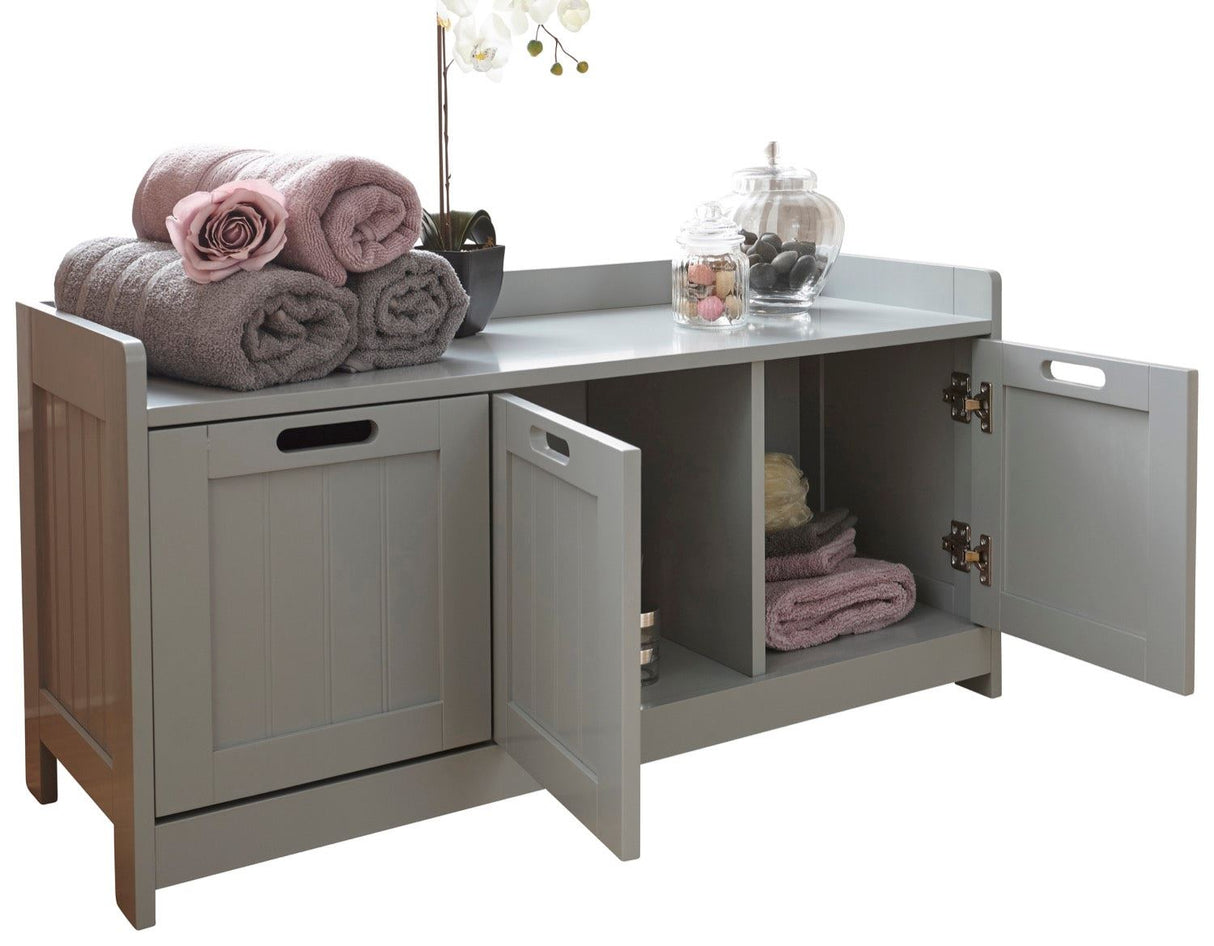 Colonial 3 door storage unit grey