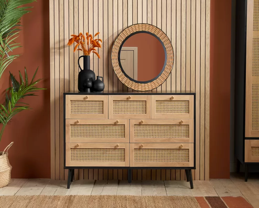 Croxley 7 Drawer Rattan Chest