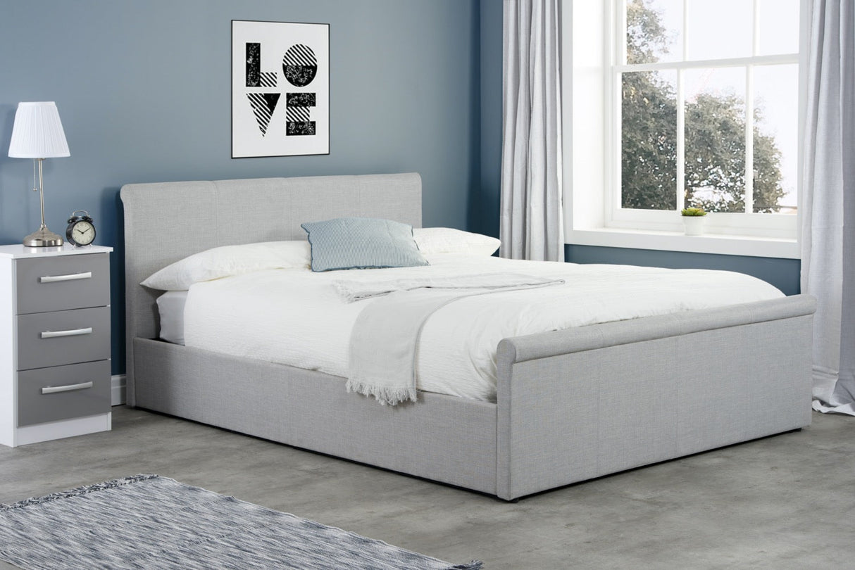 Stratus Double Ottoman Bed - Grey