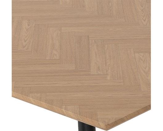 HAMILTON & LUKAS MEDIUM DINING SET (X4 CHAIRS) - MEDIUM OAK EFFECT/GREY VELVET