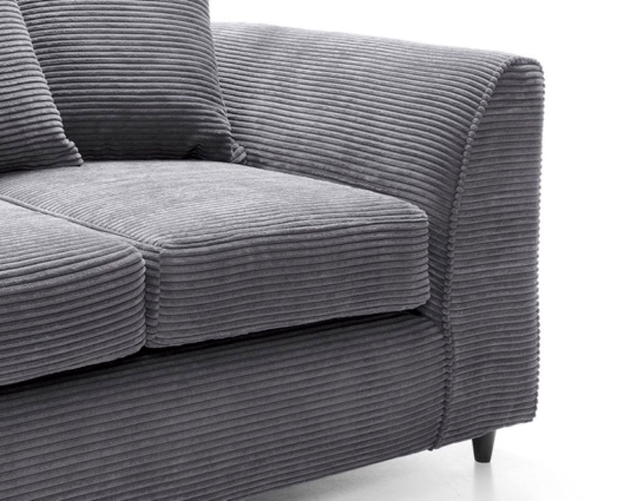 Jumbo Cord 2 Seater Sofa-Grey