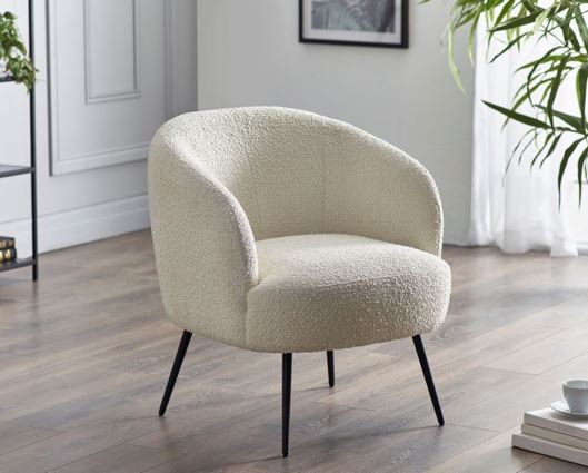 GIGI BOUCLE ACCENT CHAIR - IVORY
