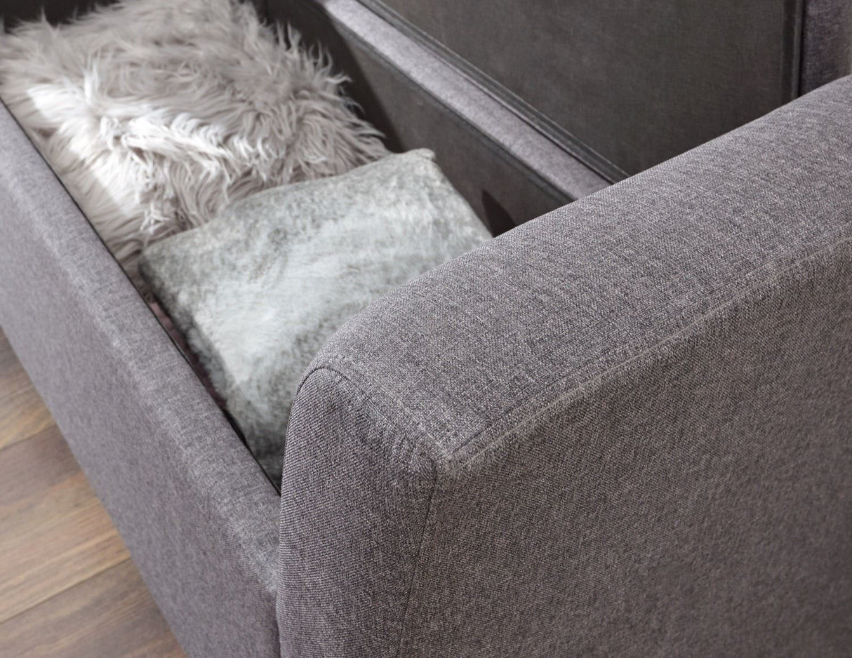 Verona window seat charcoal fabric