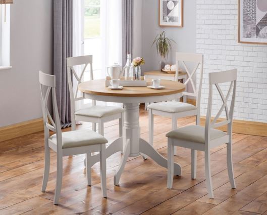 DAVENPORT OAK/ELEPHANT GREY ROUND PEDESTAL TABLE