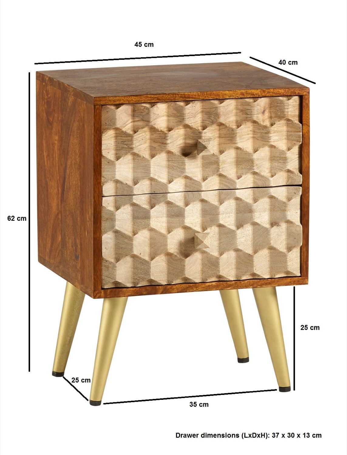 EDISON 2 DRAWER SIDE TABLE