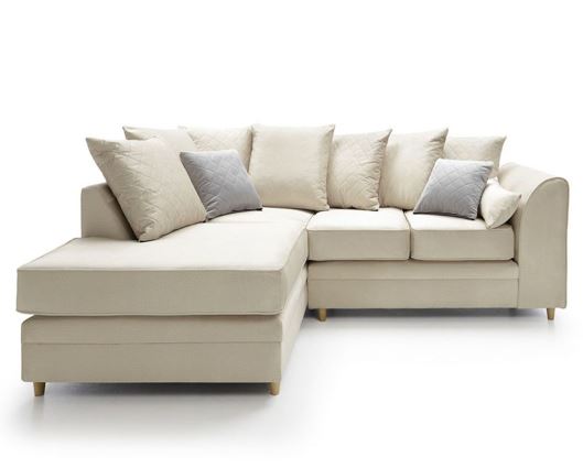 Chicago Left Hand Facing Corner Sofa-Cream