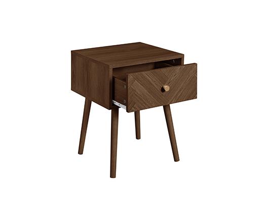 Herringford 1 Drawer Bedside - Walnut