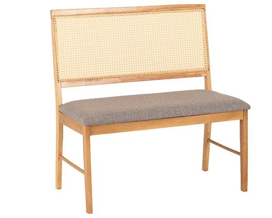 ELLIS DINING BENCH - OAK EFFECT/GREY FABRIC