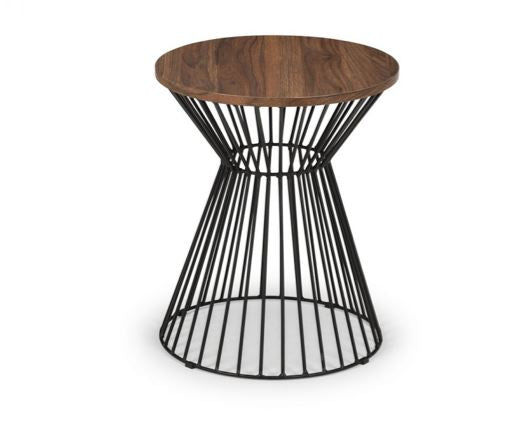 JERSEY ROUND WIRE LAMP TABLE - WALNUT