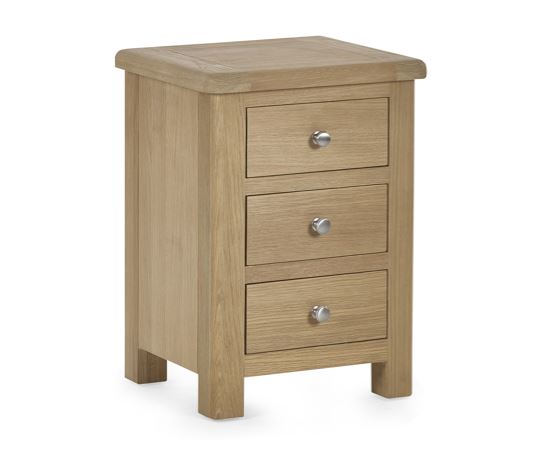 Memphis Limed Oak 3 Drawer Bedside