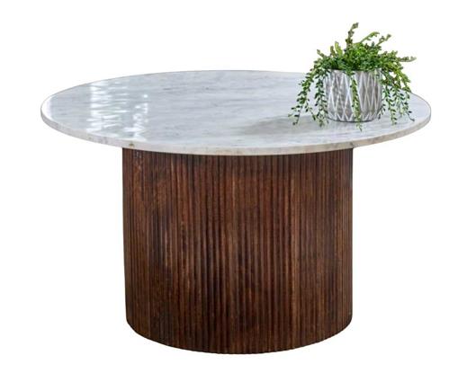 Opal Mango Wood Coffee Table With Marble Top