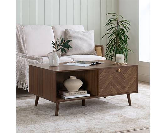 Herringford 1 Drawer Coffee Table - Walnut