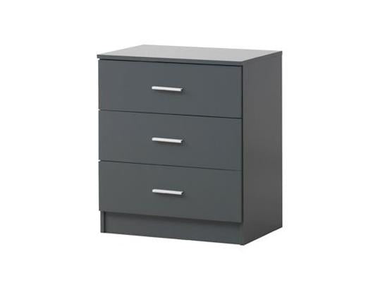 3 Drawer Chest - Dark Grey