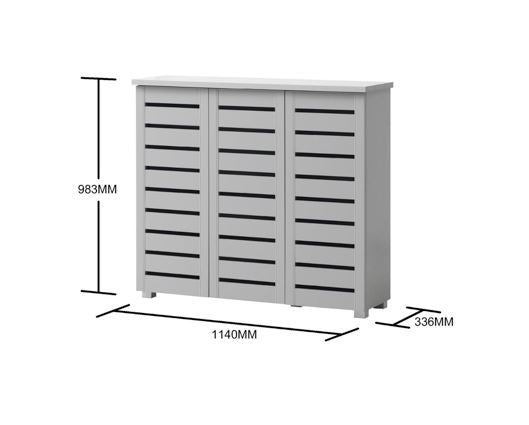 3 Door shoe cabinet