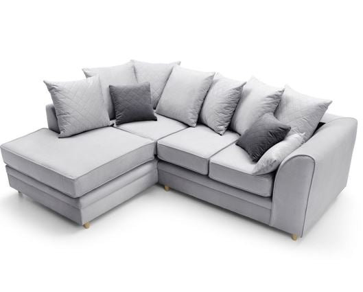 Chicago Left Hand Facing Corner Sofa-Light Grey