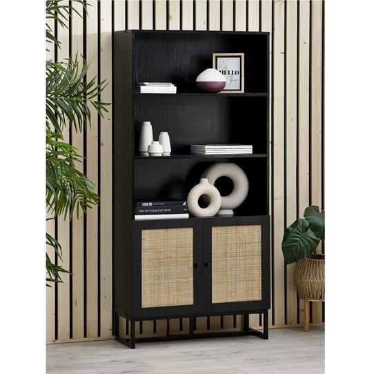 Padstow Tall Bookcase - Black