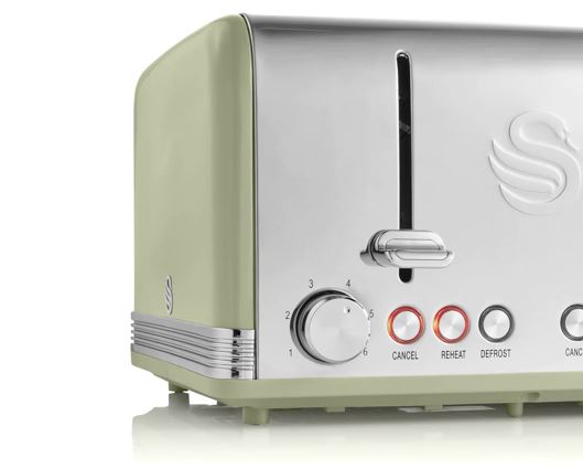 4 Slice Retro Green Toaster