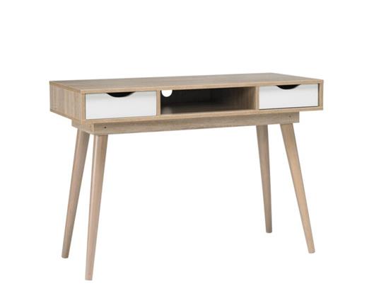 Scandi Desk Oak With White Drawers
