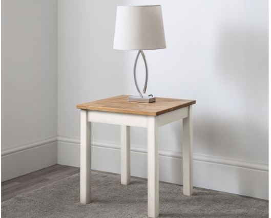 COXMOOR LAMP TABLE - WHITE & OAK