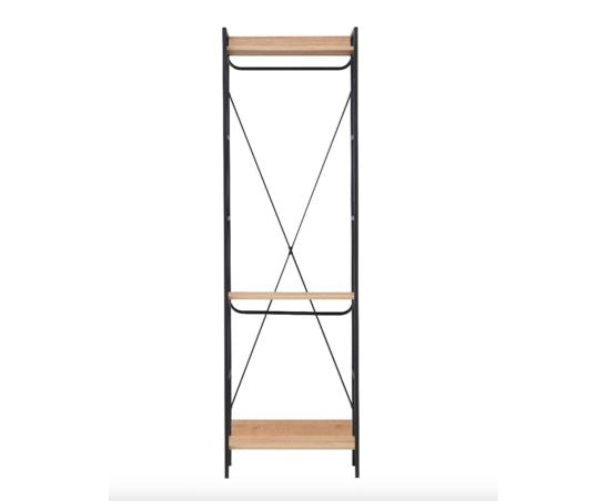 Claire Open Wardrobe with 3 Shelves- Riveria Oak