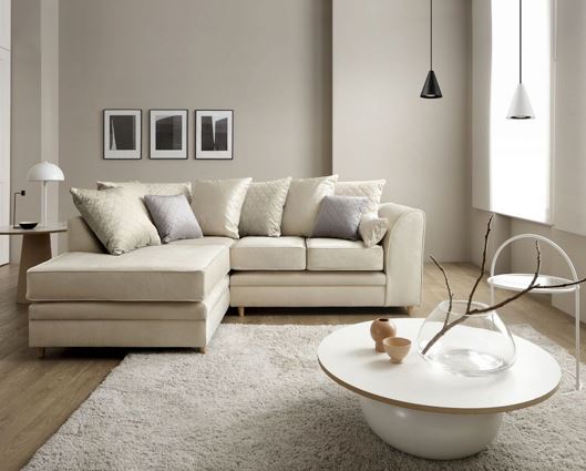 Chicago Left Hand Facing Corner Sofa-Cream