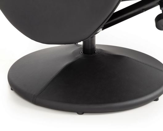 LUGANO RECLINER & STOOL WITH COVERED BASE - BLACK