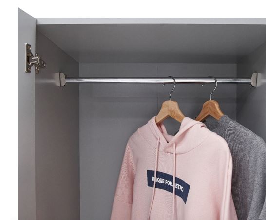 Essentials 3 Door Double Wardrobe Grey