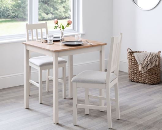 COXMOOR SQUARE DINING TABLE 75CM - WHITE & OAK