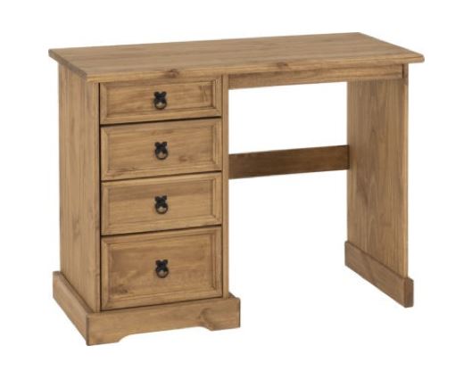 Corona 4 Drawer Dressing Table - Distressed Waxed Pine