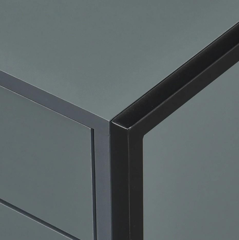 Alva 3 Drawer Bedside - Dark Grey