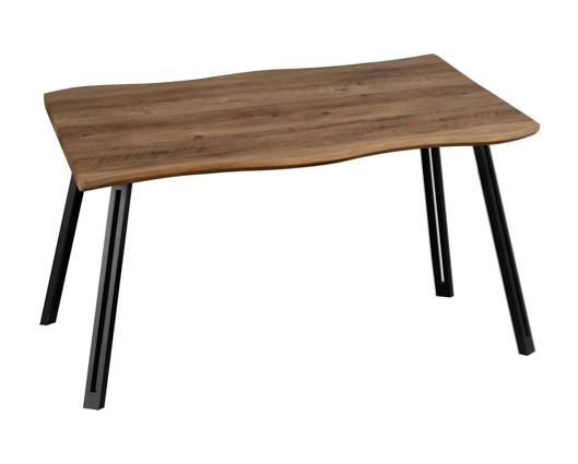 Quebec Wave Edge Dining Table - Medium Oak Effect/Black