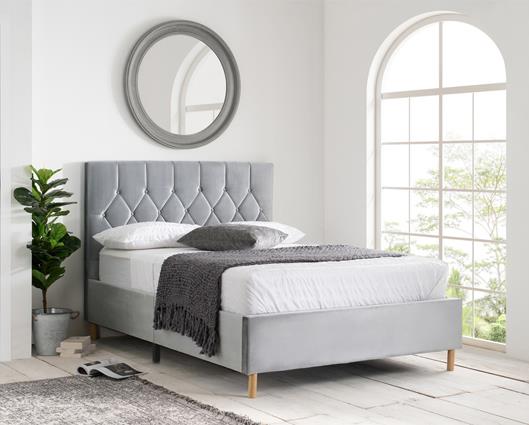 Loxley Small Double Bed - Grey