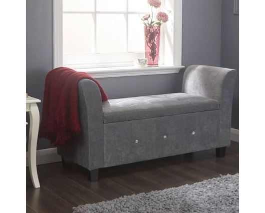 Verona diamante window seat grey chenille
