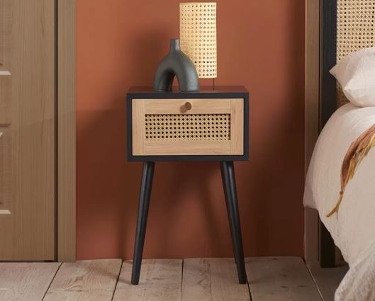 Croxley 1 Drawer Rattan Bedside