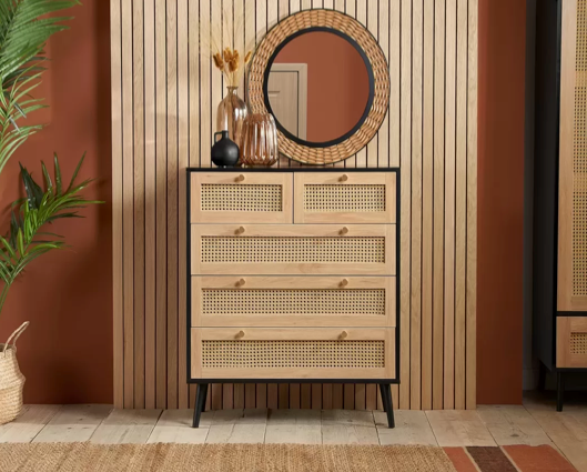 Croxley 5 Drawer Rattan Chest