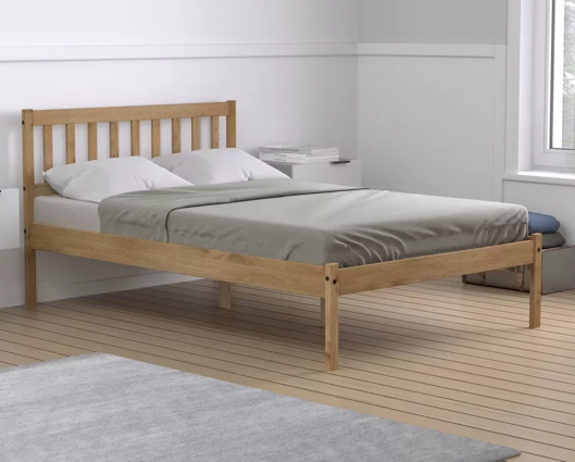 Lisbon Double Bed - Pine