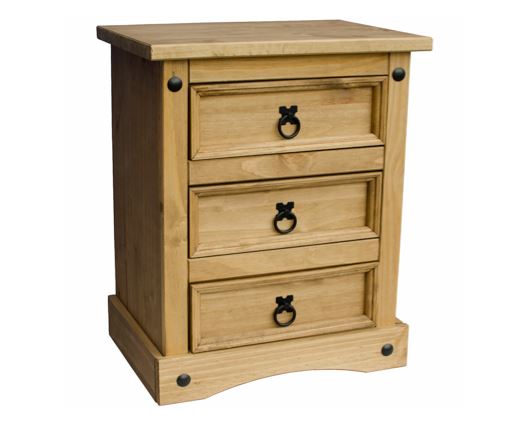 Corona Premium 3 Drawer Bedside Cabinet