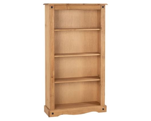 Corona Medium Bookcase - Distressed Waxed Pine