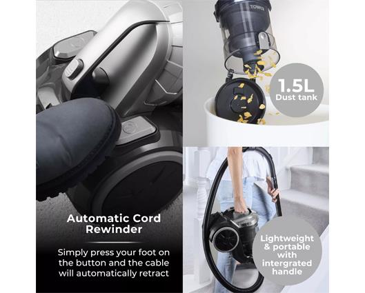 Tower TXP10 1.5 Litre Cylinder Vacuum Cleaner 800W