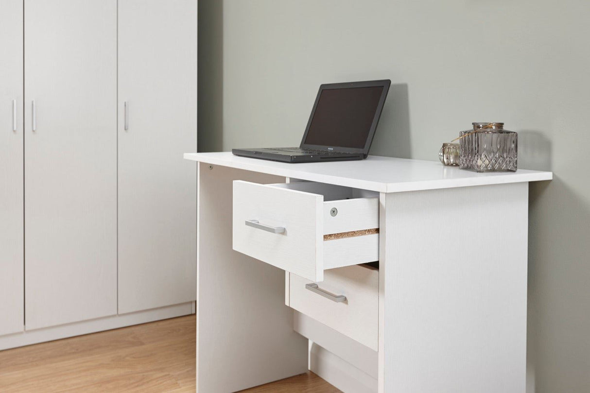 Panama 2 drawer desk white